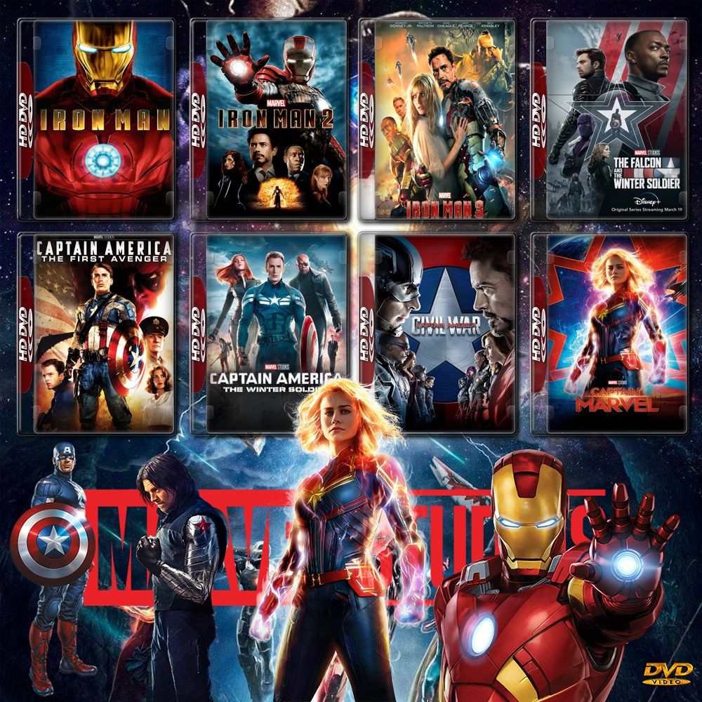 รวมหนัง Marvel Set 2 IRON MAN ภาค 1-3 + CAPTAIN AMERICA ภาค 1-3 + CAPTAIN MARVEL 4K Master พากย์ไทย