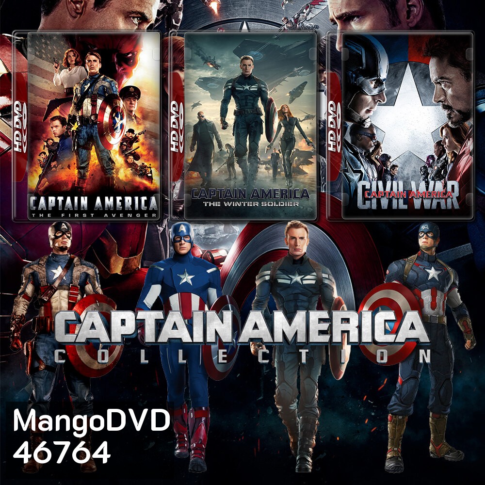 Captain America กัปตัน อเมริกา ภาค 1-3 DVD หนัง มาสเตอร์ พากย์ไทย