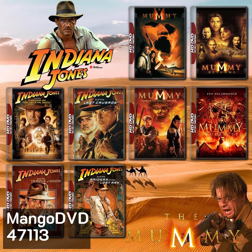 Indiana Jones ภาค 1-4 + Mummy ภาค 1-4 Bluray Master พากย์ไทย