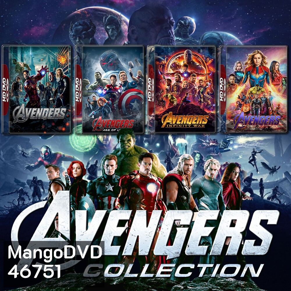 The Avengers ดิ อเวนเจอร์ส ภาค 1-4 DVD หนัง มาสเตอร์ พากย์ไทย