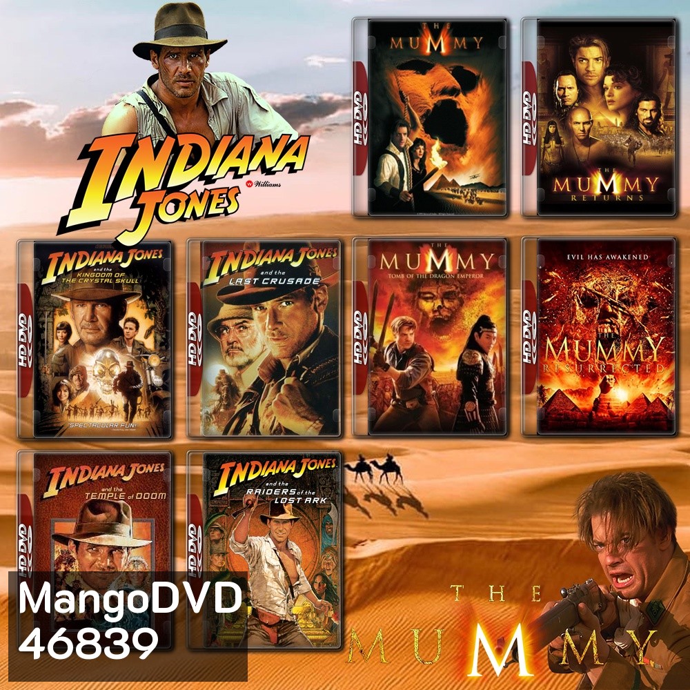 Indiana Jones ภาค 1-4 + Mummy ภาค 1-4 DVD Master พากย์ไทย